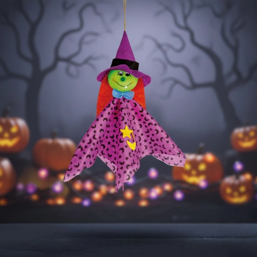 Hangende Halloween-decoratie heks 48 × 44 cm