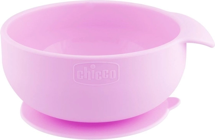 Chicco siliconen kom met zuignap roze 6m+
