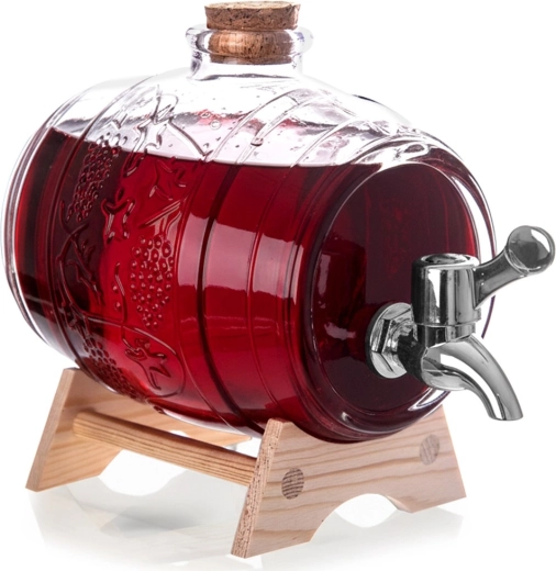 Glazen drankdispenser met kraantje en standaard 1 l