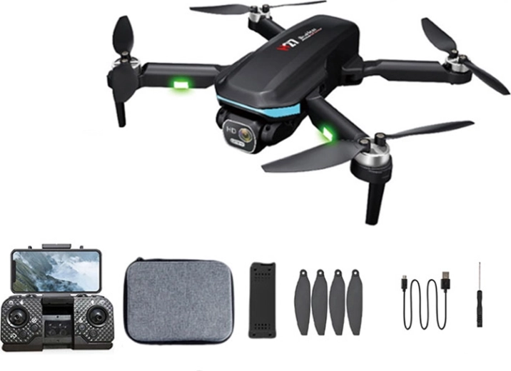 Opvouwbare drone met obstakeldetectie en 720p wi‑fi-camera, rc-bediening