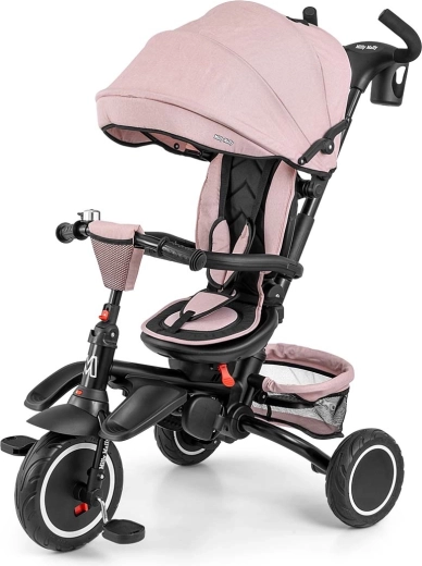 Milly Mally driewieler Stanley 6-in-1 met rubberen wielen roze