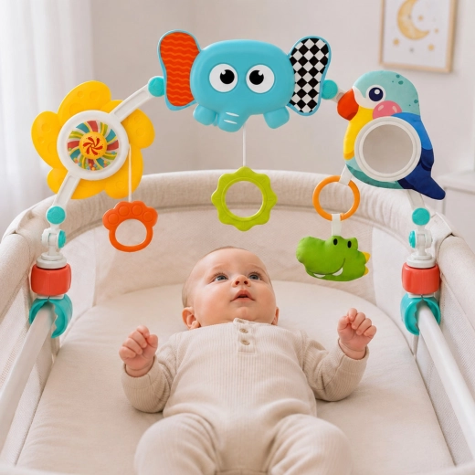 Universele bevestiging voor ledikant en kinderwagen