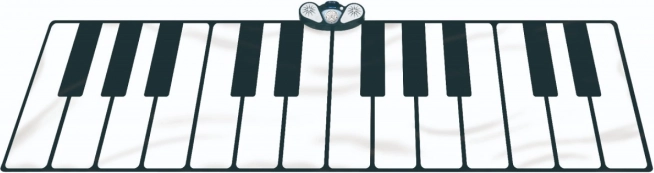 Groot muzikale mat voor kinderen 3+ Keyboard XXL 260x74cm met opname modus en MP3 kabel