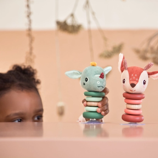 Lilliputiens schommelrammelaar met zuignap – Rood