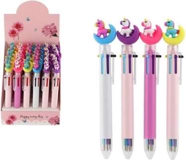 Zes-kleurige pen met eenhoorn