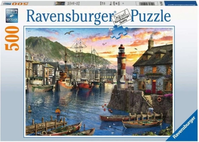 Ravensburger puzzel zonsopgang in de haven – 500 stukjes