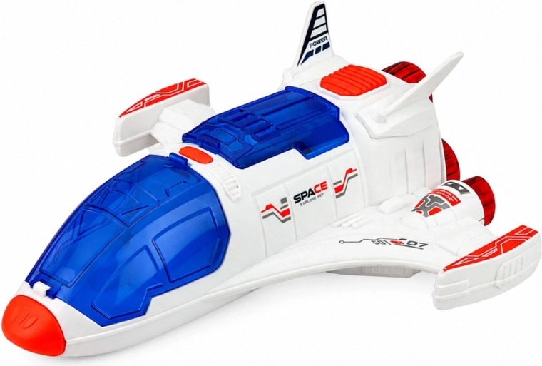 Space shuttle voor een ruimtevlucht en terugkeer naar de basis