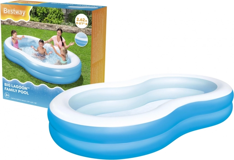 Opblaasbaar familiezwembad BESTWAY 262 × 157 × 46 cm