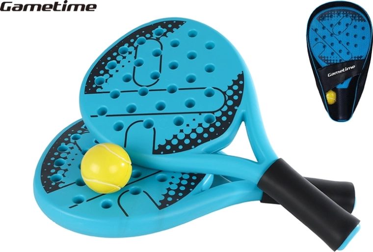 Gametime set van kunststof rackets 41 cm met bal in etui