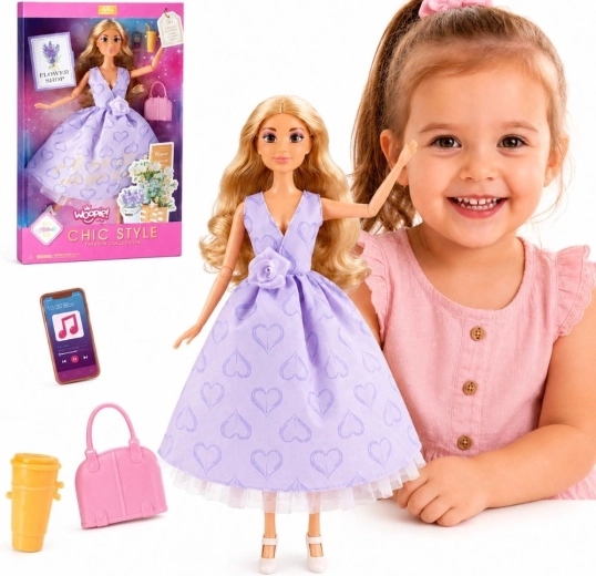 Woopie Royal Lily-pop met lang blond haar, 30 cm en accessoires