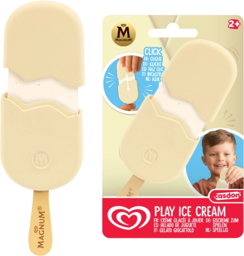 Casdon Magnum classic white – speelgoedijsje op een stokje met witte chocoladecoating