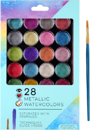 Aquarelverf 28 metallic kleuren