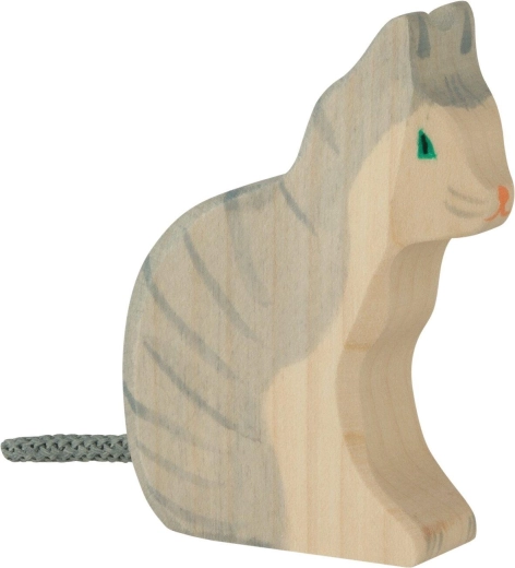 Holztiger zittende kat - 1 stuk