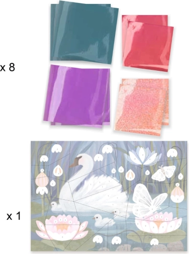 Sprankelende foliamozaïek met sjabloon