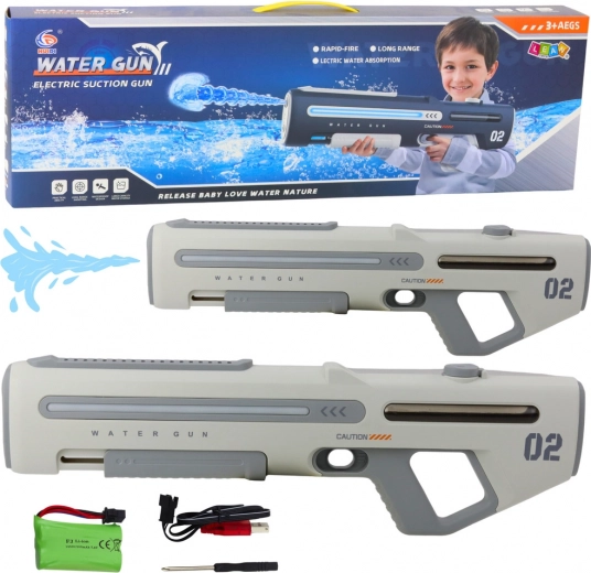 Elektrisch automatisch waterpistool grijs-wit 62 cm