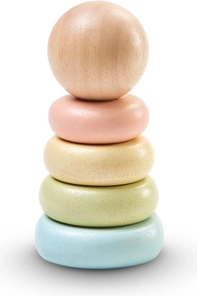 Pastelkleurige stapelringen PlanToys