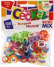 Céčka kleurrijke retro mix – 150 stuks kunststof gietstukken