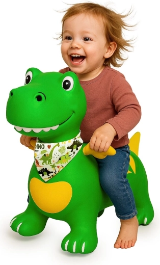 Springende dinosaurus met vleugels HoppyDoo groen met pompje