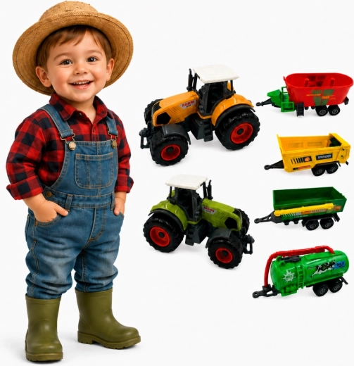 Woopie Mini Farmer tractorset met aanhangers