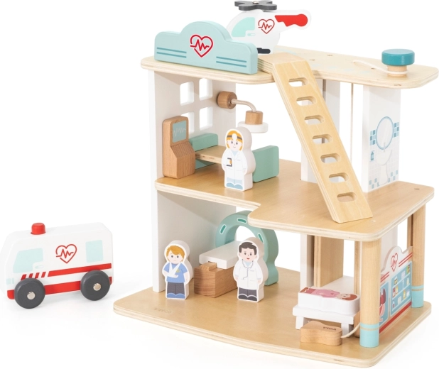 Viga Toys houten ziekenhuis met accessoires