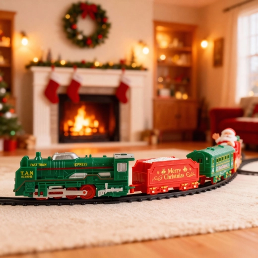 Trein met kerstwagons