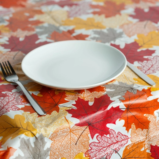 Herfstig flanellen tafelkleed met bladermotief 132 × 178 cm