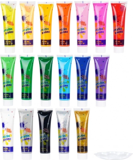 18 diepe acrylkleuren inclusief effectkleuren