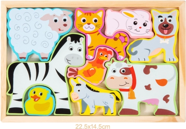 Houten boerderij – inlegpuzzel voor kinderen