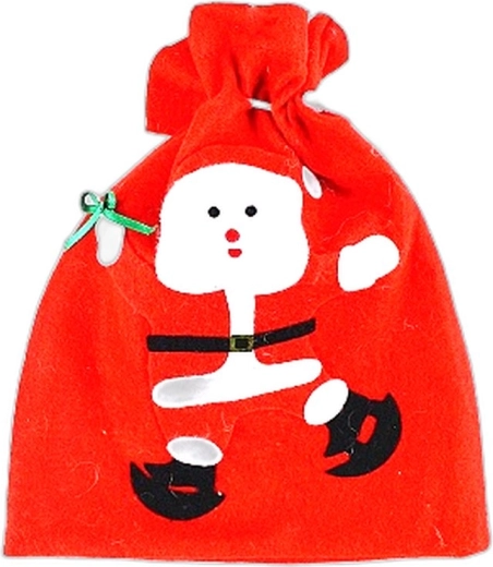 Kerst vilten cadeauzakje rood - 1 stuk