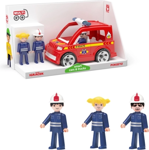 Igráček MultiGO Trio brandweer – figuren met brandweerauto