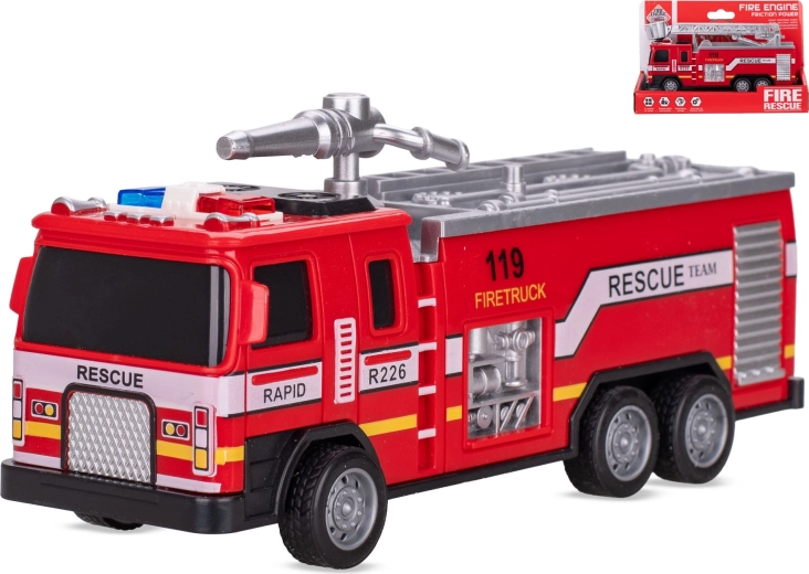 Brandweerauto met terugtrekmechanisme 17,5 cm