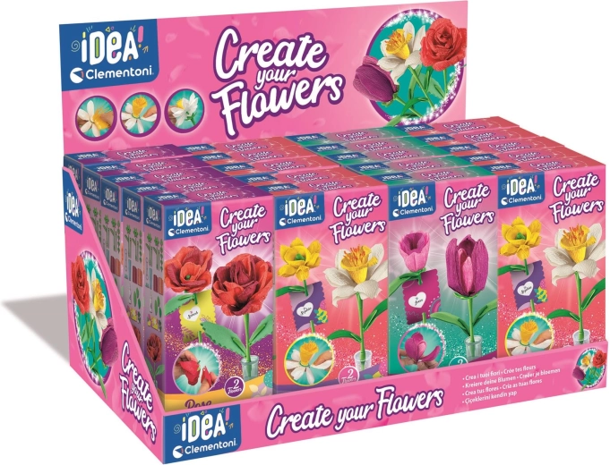 Clementoni mini bloemenfabriek – creatieve set voor het maken van papieren bloemen