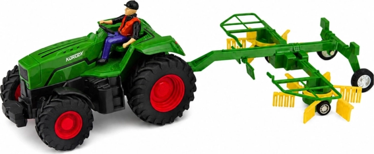 Realistische set tractor + hooihark