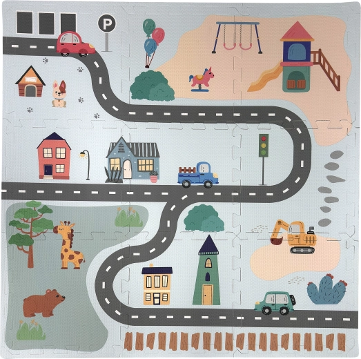 Humbi educatieve schuimvloer puzzelmat stad 9 delen