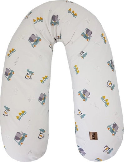 EKO voedings- en zwangerschapskussen velvet Cars 180 cm