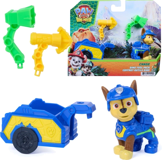 Spin Master Paw Patrol Dino Film-figuur Chase met reddingsaanhanger en accessoires