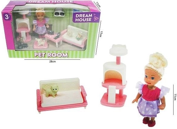 Pop 11 cm met diertje en accessoires