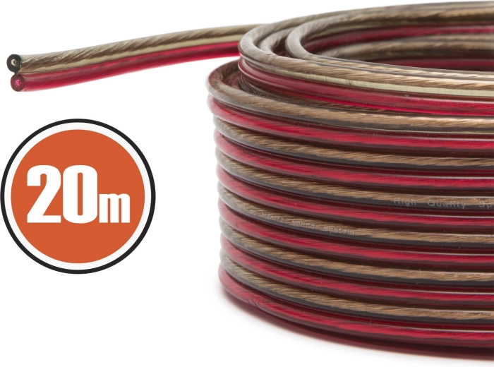 Luidsprekerkabel van zuurstofvrij koper 2 × 1,0 mm², 20 m