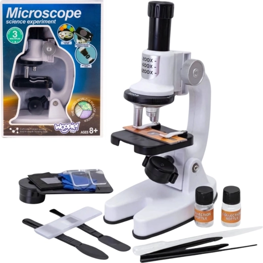 Digitale LED-microscoop voor kinderen Woopie met een vergroting tot 1200× en smartphone-adapter