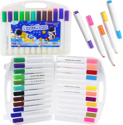 Set acrylmarkers met organizer 24 stuks