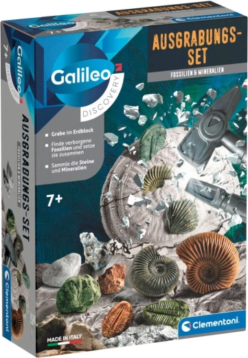 Opgravingsset fossielen en mineralen - 1 stuk