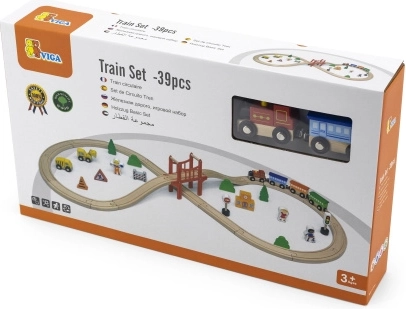 Houten treinbaan 39 stuks
