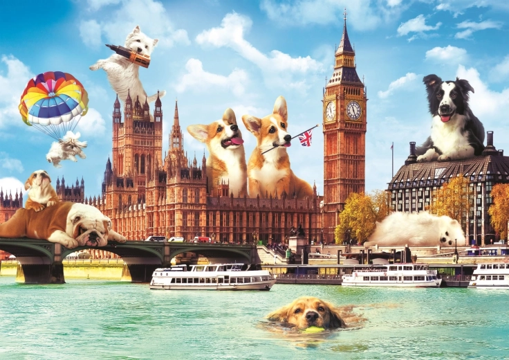 Puzzel 1000 stukjes Honden in Londen