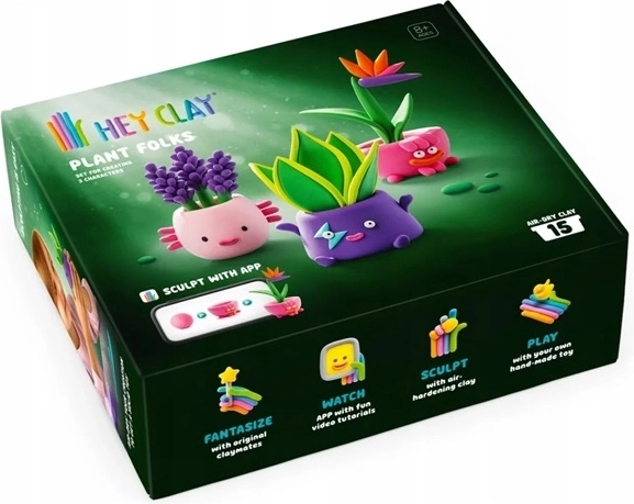 TMT HeyClay creatieve boetseerklei voor kinderen Zielona ekipa (Groene bende) – actieverpakking 15 stuks