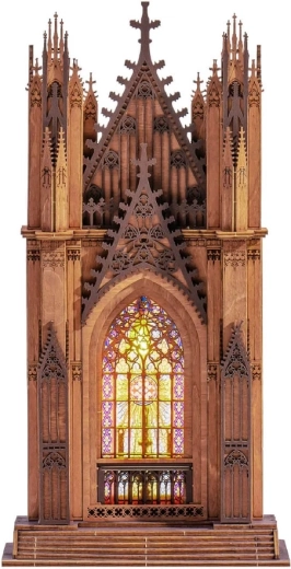 RoboTime Rolife 3D houten bouwpakket gotische kathedraal Twin Tower met LED