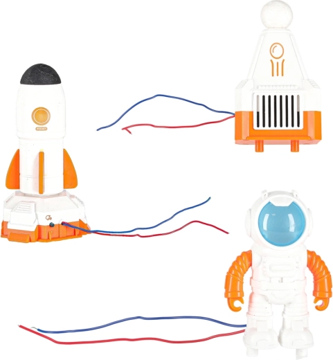 Ruimtemissie met een raket en astronaut