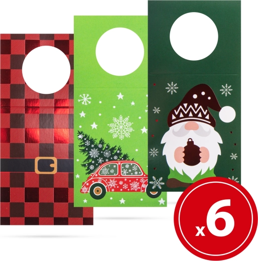 Kerstwensen voor flessen, 6 stuks