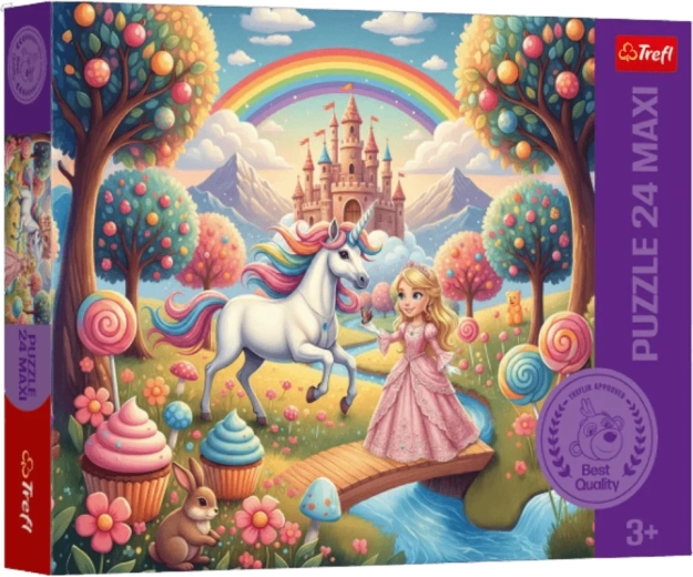Trefl puzzel Prinses en eenhoorn maxi 24 stukjes