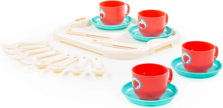Kinderservies Minutka voor 4 personen met dienblad, 21-delig