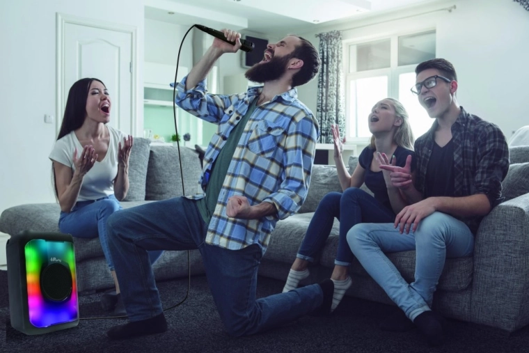 Karaokeplezier met microfoon